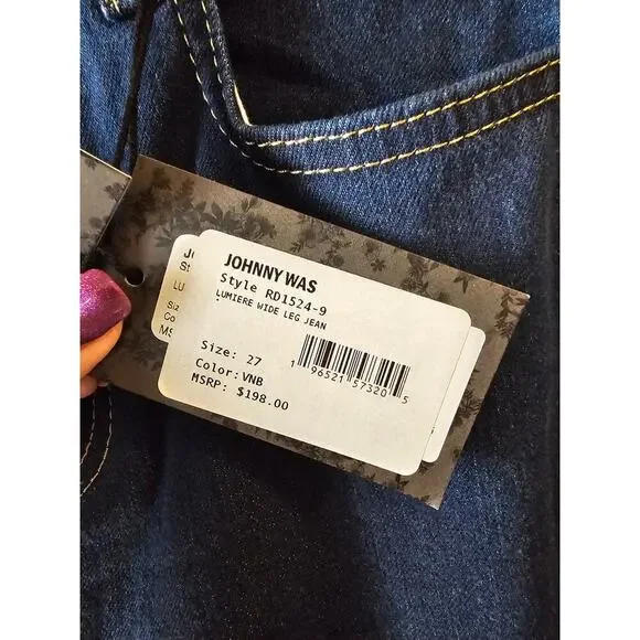Johnny Was Sasson collaberation LUMIERE WIDE LEG JEAN sz 27 new with tags $198 - Picture 11 of 12